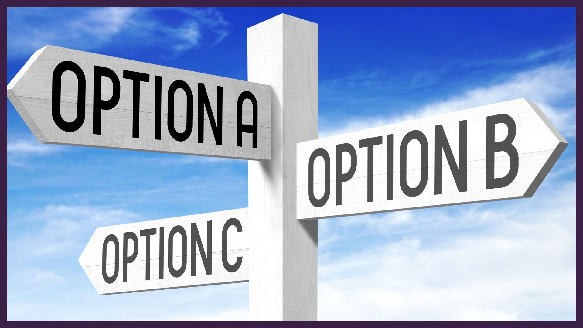 Different options on signpost